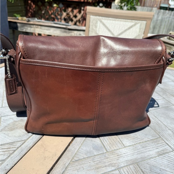 Coach vintage brown leather saddle crossbody messenger business bag #5735 unisex - Picture 3 of 12